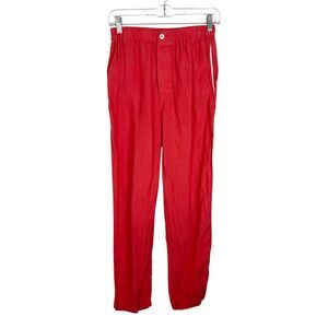 Sleepy Jones Pajama Pants Women Extra Small Coral White Linen Relaxed Sleep